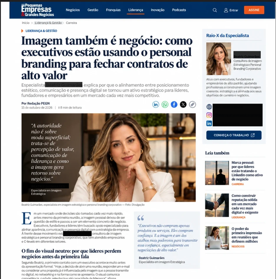 Exemplo de matéria patrocinada diagramada em um portal de notícias